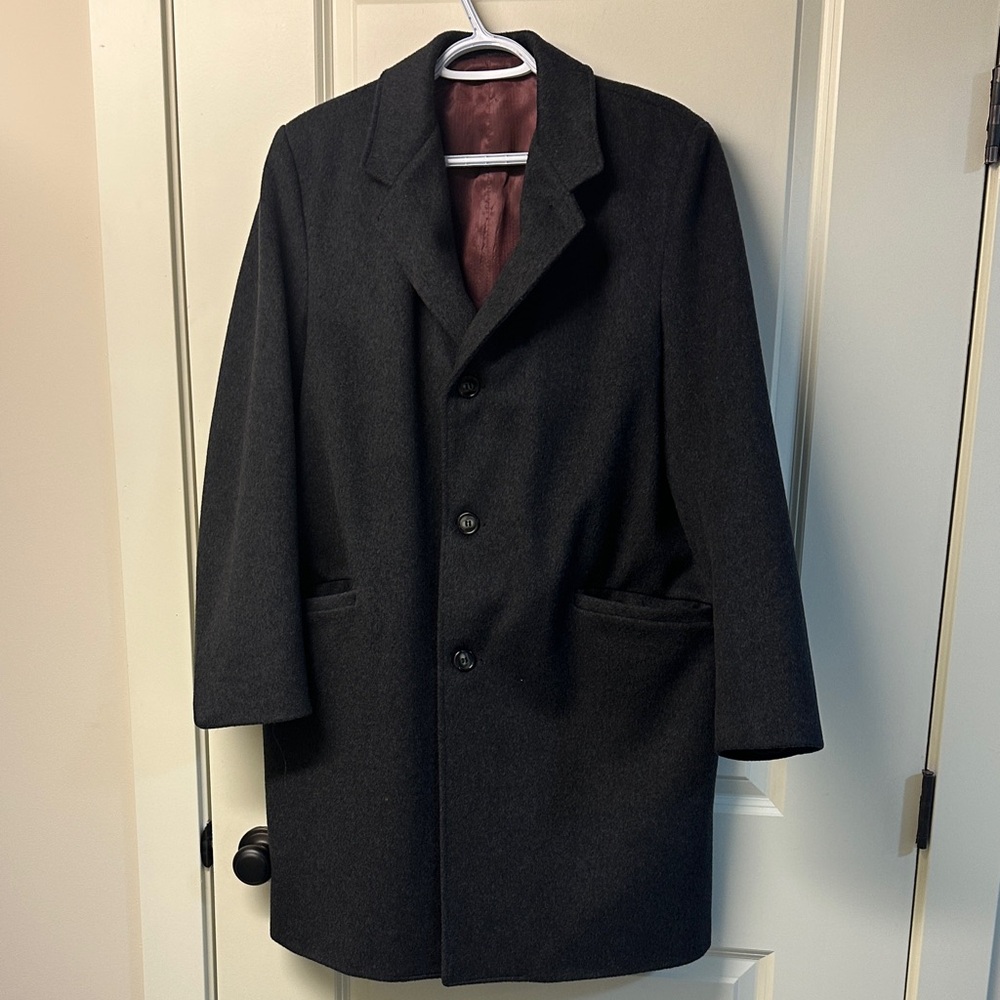 Gold Bond Clothes charcoal wool coat - check measurements